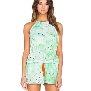 Basta Surf x Gray Malin Mako Romper Swim Cover Up Green size large Revolve